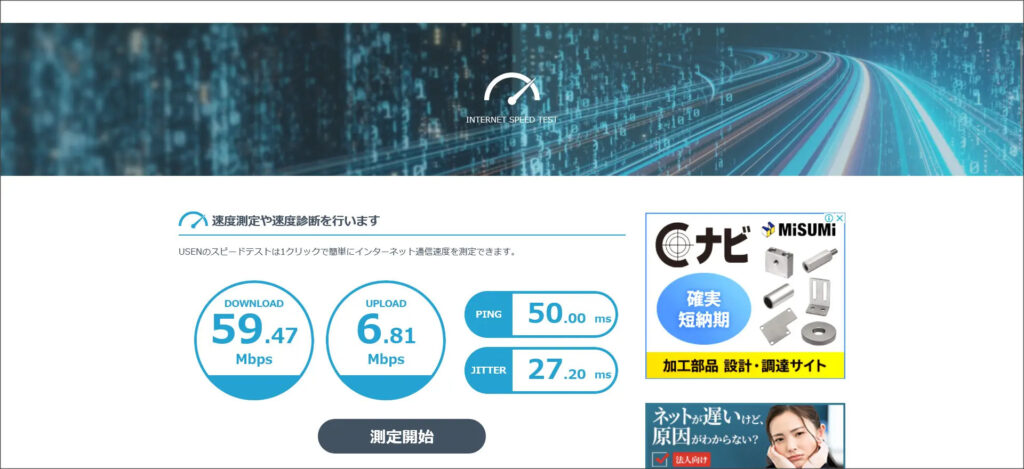 WiMAX 15時台の速度